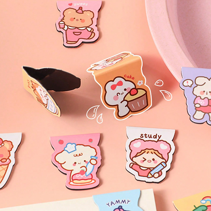 5pcs Cute Cartoon Bear Magneti - Bookmark Magnetic Clip 评论和价格