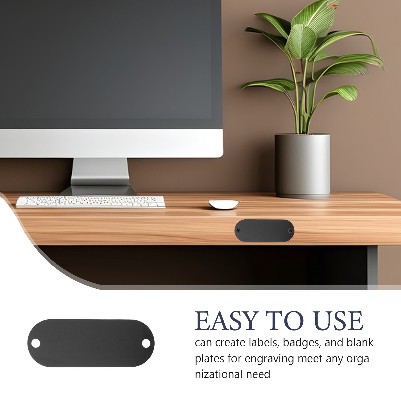30Pcs Aluminum Alloy Blank Ova - Desk Name Plate 评论和价格