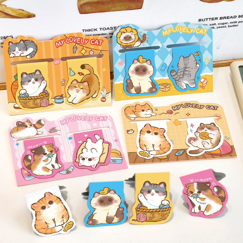 2Pcs/Set Cute Cat Magnetic Boo - Bookmark Magnetic Clip 评论和价格