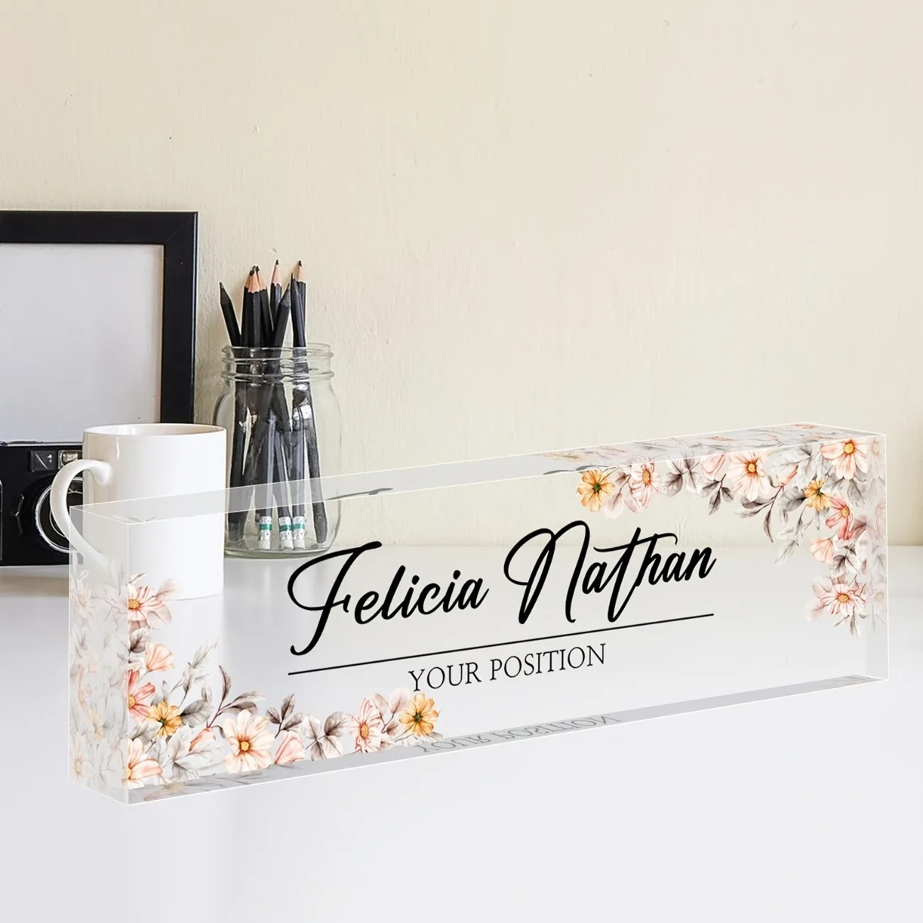 [2D Flat] Custom Acrylic Desk  - Desk Name Plate 评论和价格