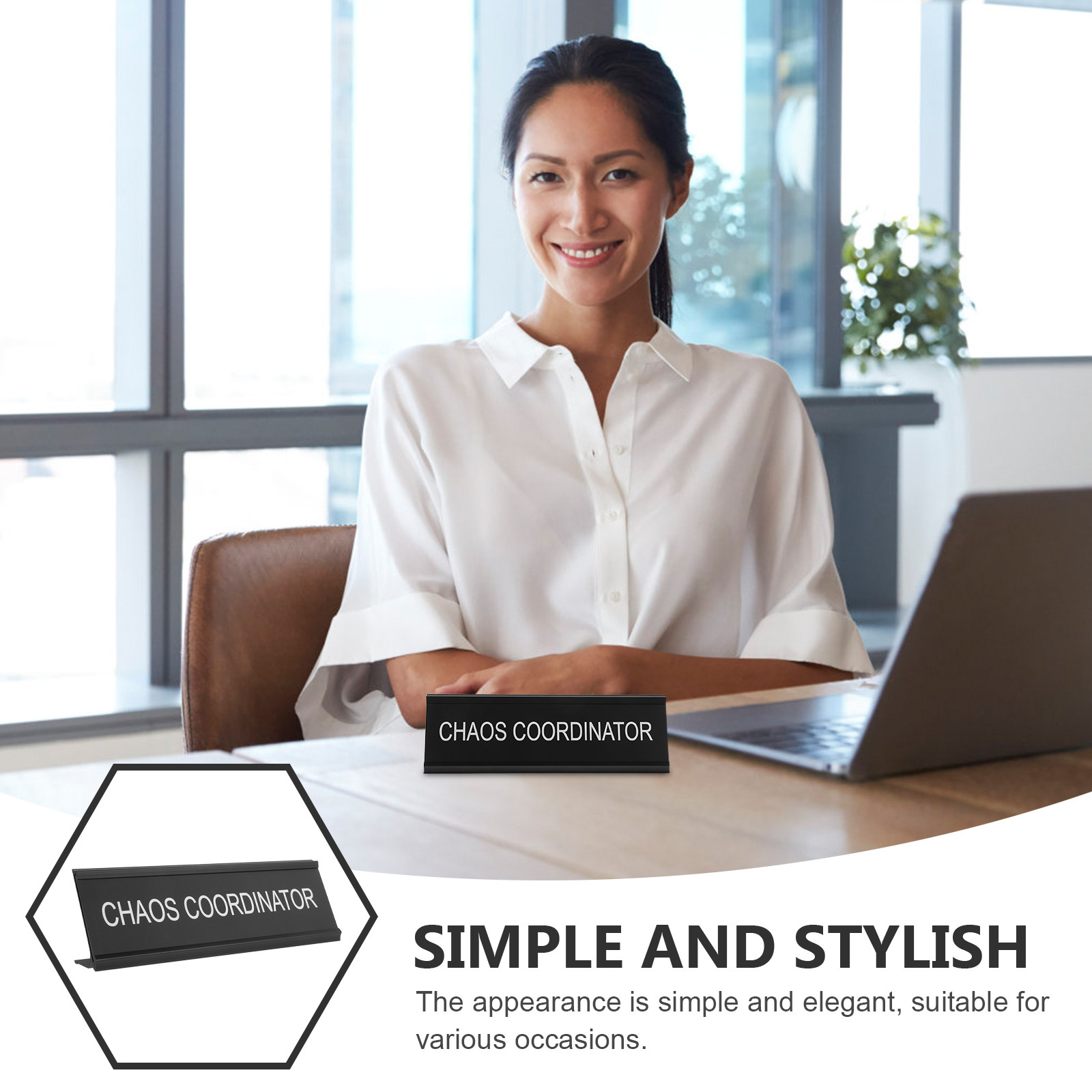 L Shape Aluminum Desk Plaque C - Desk Name Plate 评论和价格