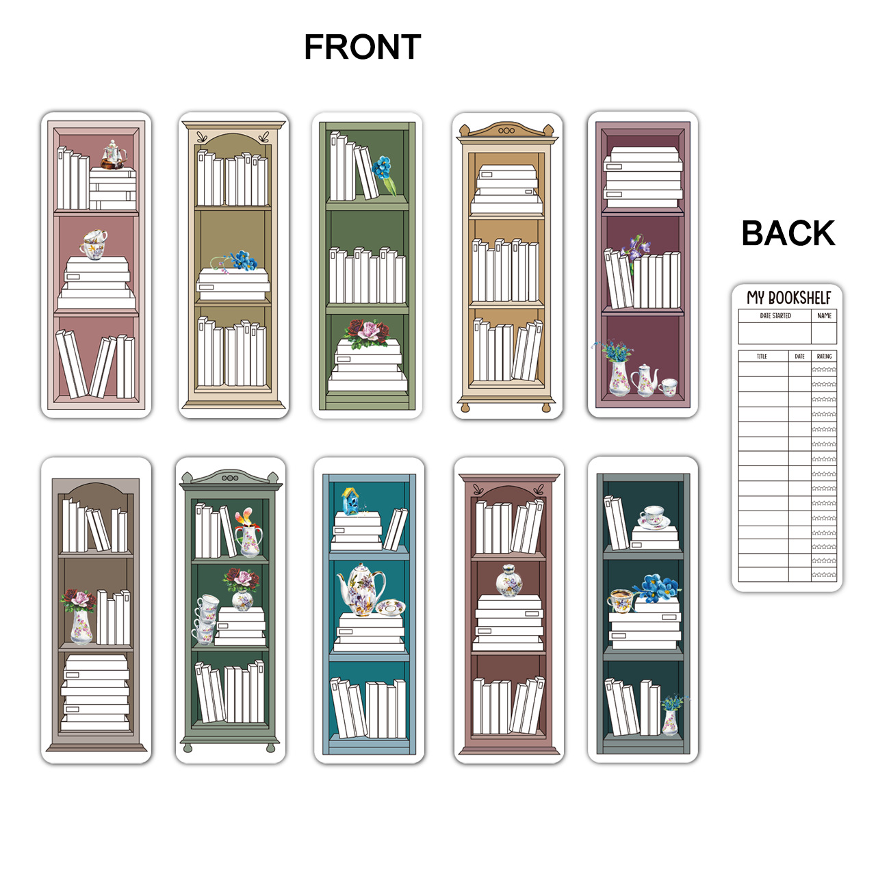 10 Pcs Cute Bookshelf Illustra - Stationery Office 评论和价格