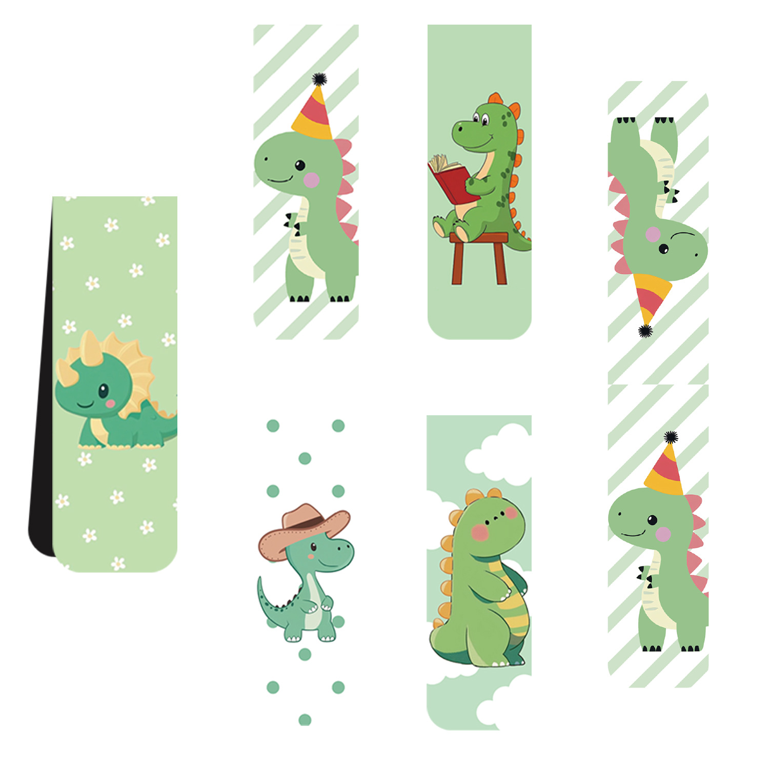 5Pcs/Set Cute Cartoon Dinosaur - Bookmark Magnetic Clip 评论和价格
